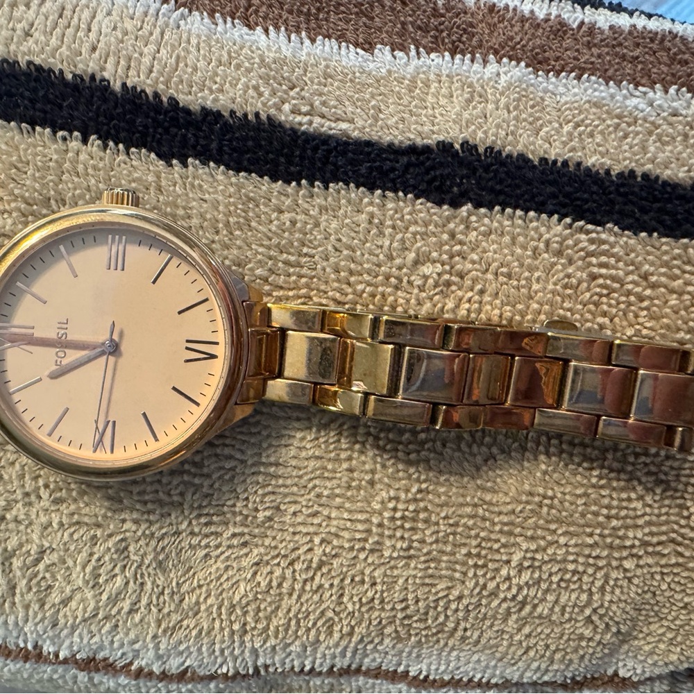Fossil Gold-Tone Roman Numeral Watch